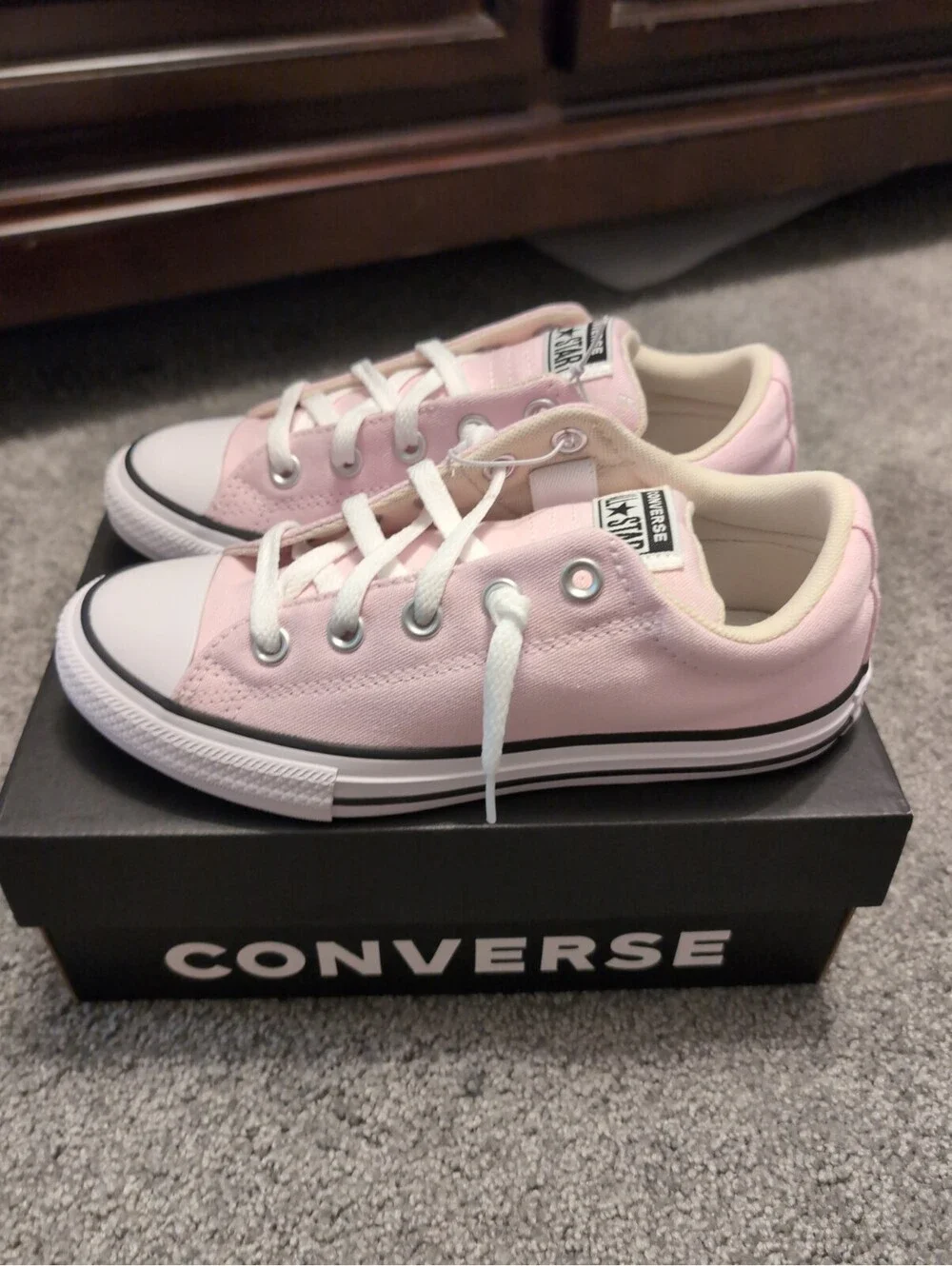 Converse Kids' Lace Up Street Ox Low Sneakers - Light Pink 3 New